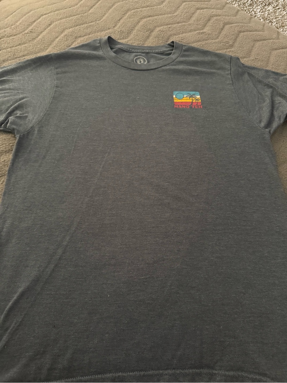 Kids Short Sleeve Graphic Tee - Charcoal with Small Sunset Patch